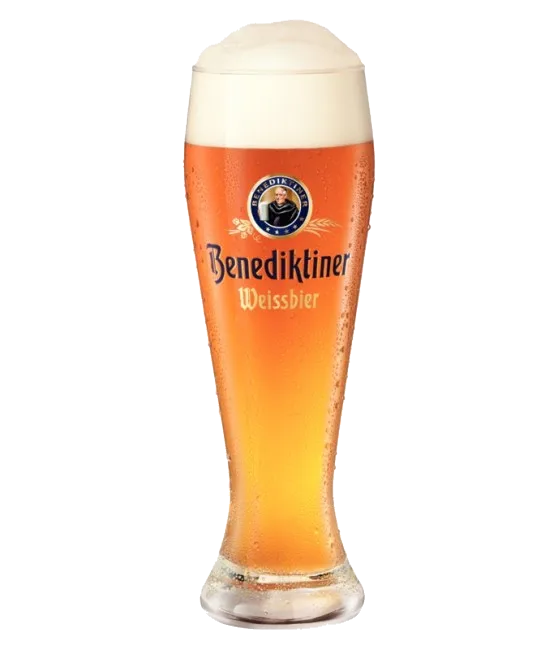 Benediktiner Weissbier Glas, fles bij slijterij t Bockje in Bathmen