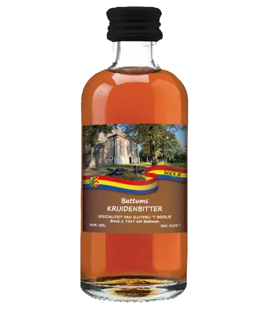 Battums Kruidenbitter Mini, fles bij slijterij t Bockje in Bathmen