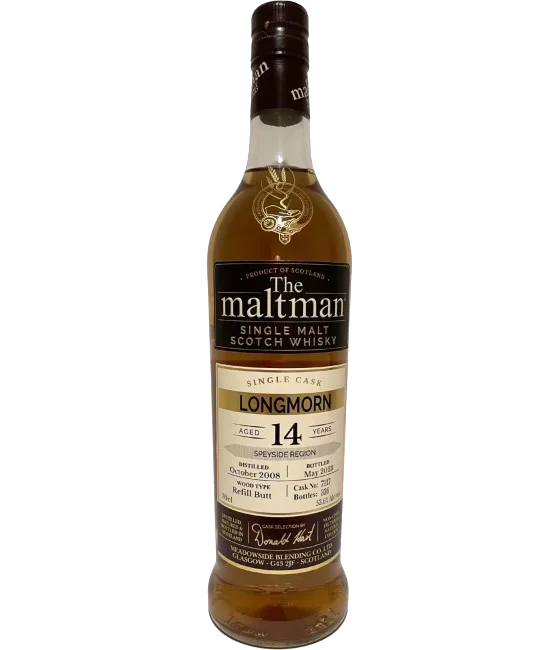 The Maltman Longmorn 2008 0,7L 53,6%, fles bij slijterij t Bockje in Bathmen