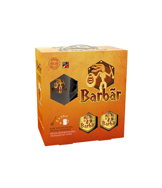 Lefebvre Barbar Gitfpack 4 flessen + glas, fles bij slijterij t Bockje in Bathmen