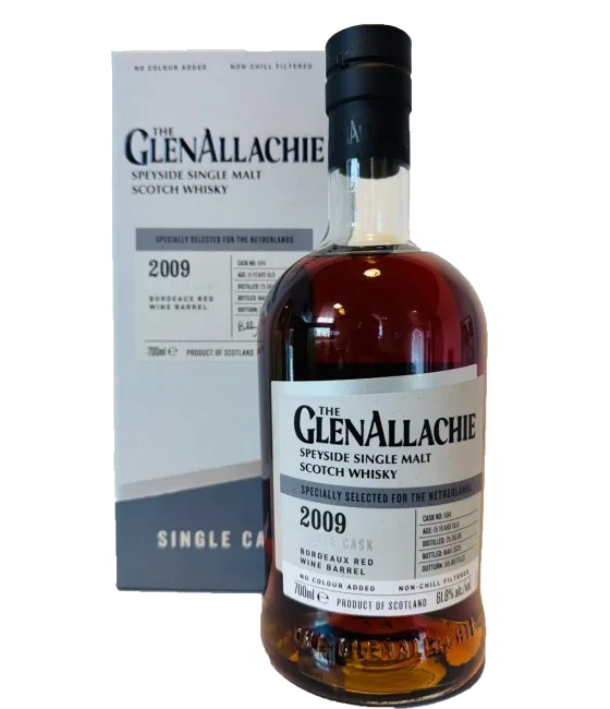 GlenAllachie 2009 15 Years Old Single Cask Bordeaux Red Wine, fles bij slijterij t Bockje in Bathmen