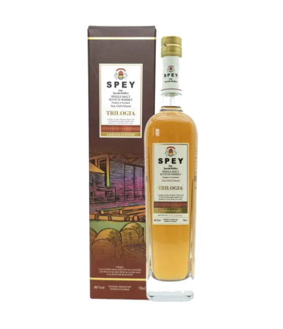 Spey Trilogia, fles bij slijterij t Bockje in Bathmen