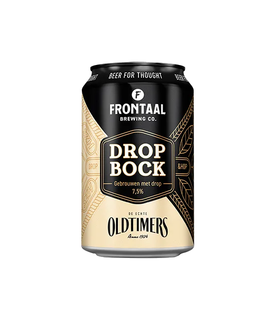 Frontaal Drop Bock, fles bij slijterij t Bockje in Bathmen