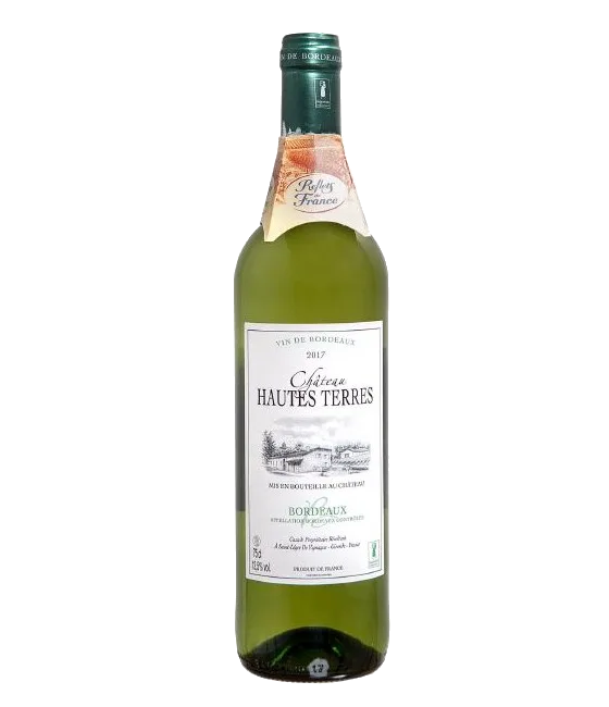 Château Hautes Terres Bordeaux Blanc, fles bij slijterij t Bockje in Bathmen