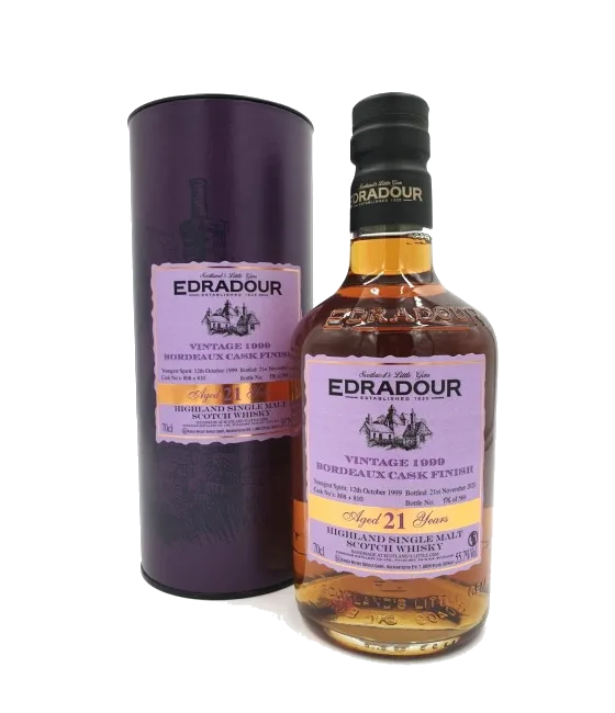 Edradour Bordeaux Cask Finish 21 Years Old Vintage 1999, fles bij slijterij t Bockje in Bathmen