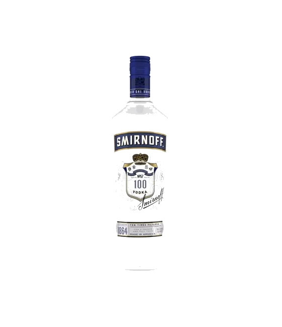 Smirnoff Export Strength Vodka, fles bij slijterij t Bockje in Bathmen