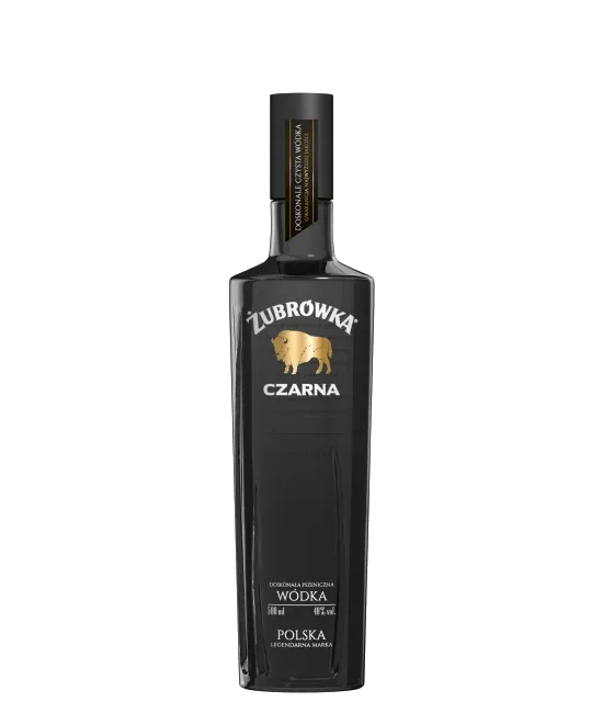 Zubrowka Czarna Vodka, fles bij slijterij t Bockje in Bathmen