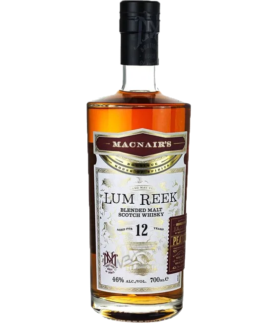 MACNAIR’S 12YO Blended Peated Malt Scotch Whisky, fles bij slijterij t Bockje in Bathmen