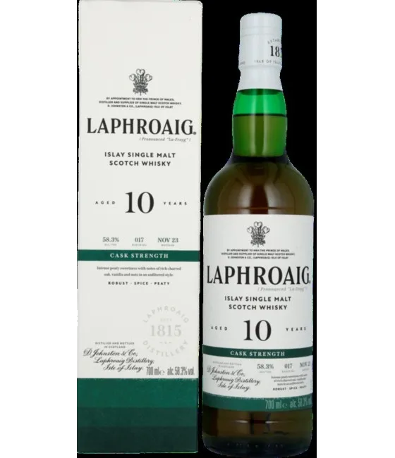Laphroaig 10 Years Old Cask Strength Batch #17, fles bij slijterij t Bockje in Bathmen