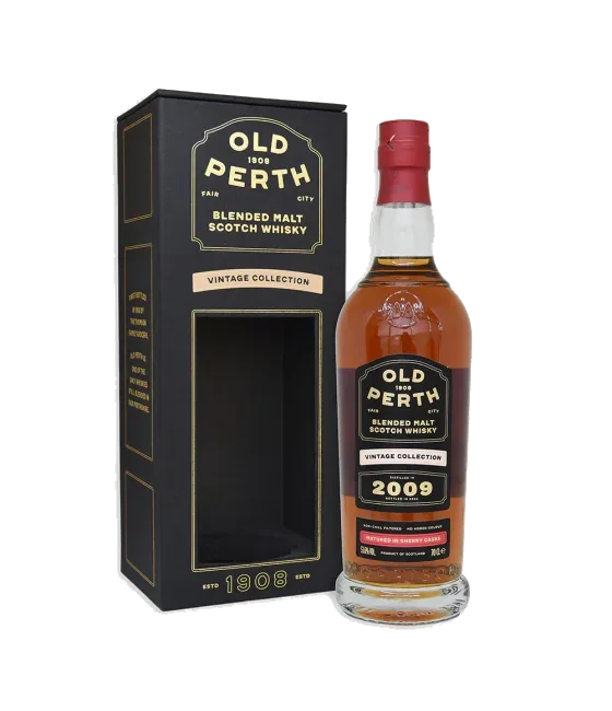 Old Perth Blended Malt Vintage Collection 2009, fles bij slijterij t Bockje in Bathmen