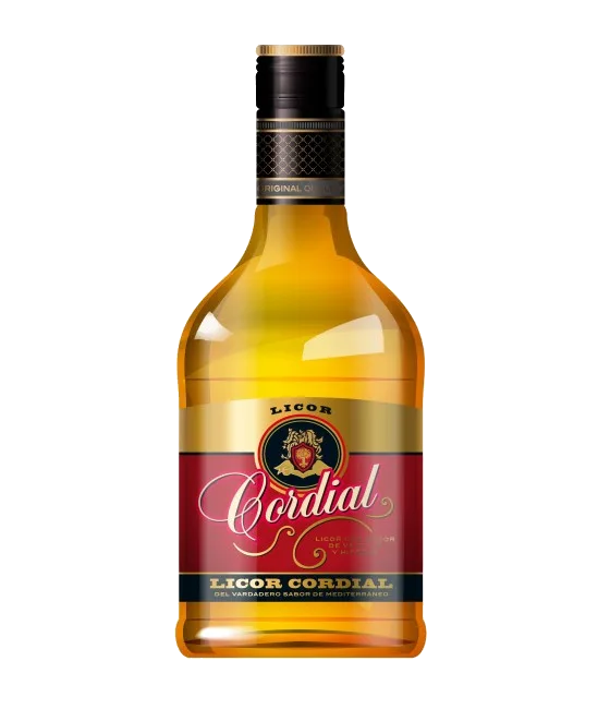 Licor Cordial, fles bij slijterij t Bockje in Bathmen