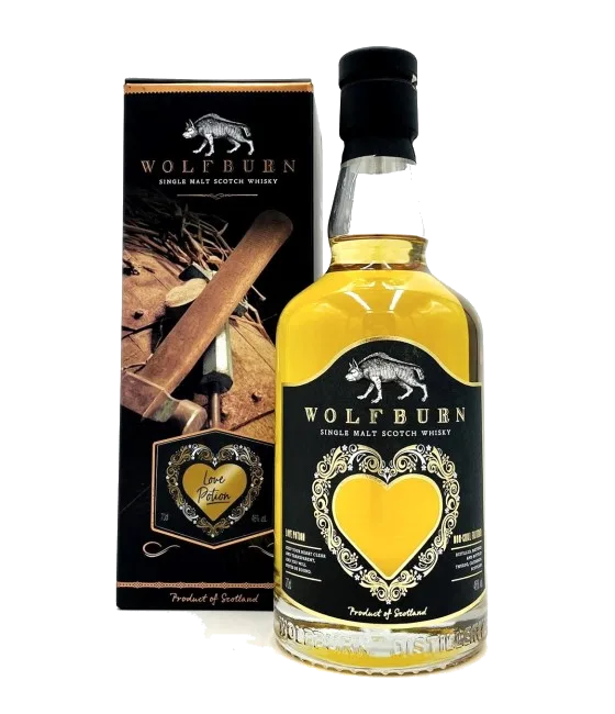Wolfburn Valentine’s Edition 2022, fles bij slijterij t Bockje in Bathmen