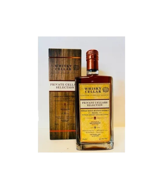 Whisky Cellar Miltonduff 9 Years Old, fles bij slijterij t Bockje in Bathmen