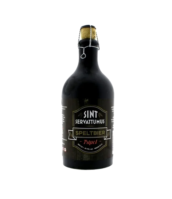 Sint Servattumus Spelt Tripel bier Stenen kruikje, fles bij slijterij t Bockje in Bathmen