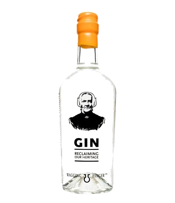Wagging Finger Deventer Gin, fles bij slijterij t Bockje in Bathmen