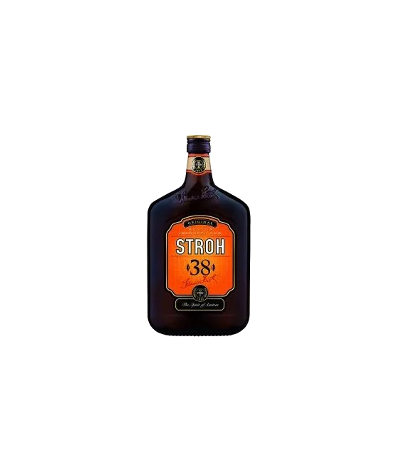 Stroh 38%, fles bij slijterij t Bockje in Bathmen