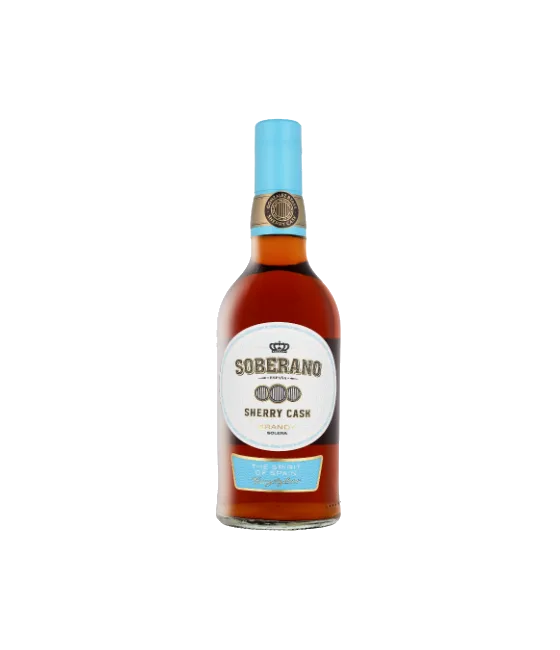 Soberano Brandy, fles bij slijterij t Bockje in Bathmen