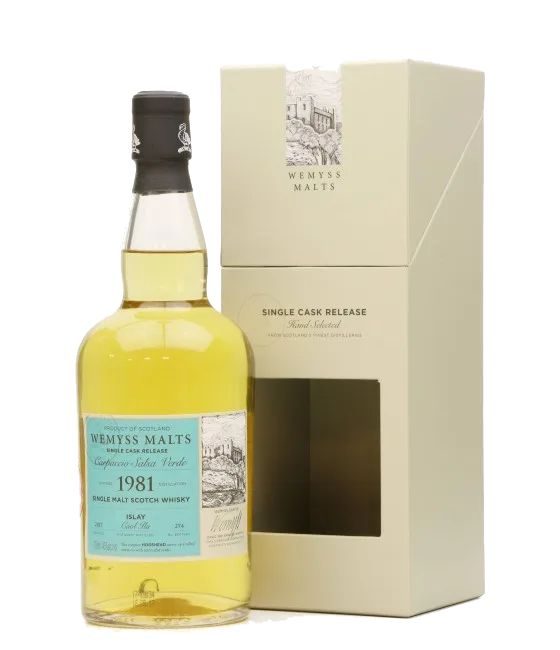 Wemyss Caol Ila 1981 Carpaccio Salsa Verde, fles bij slijterij t Bockje in Bathmen