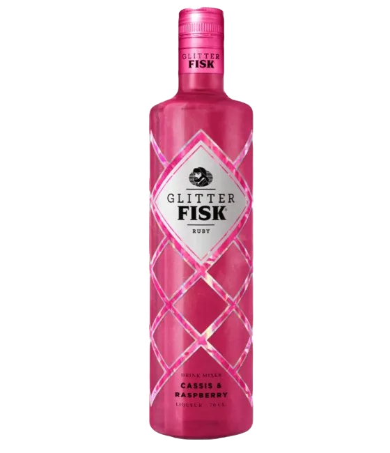 Fisk Glitter Ruby Cassis & Raspberry, fles bij slijterij t Bockje in Bathmen