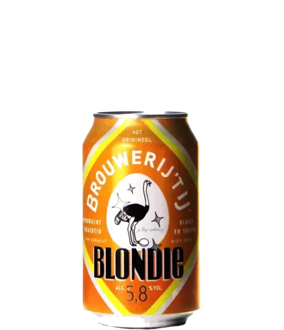 Brouwerij ’t IJ Blondie blond bier, fles bij slijterij t Bockje in Bathmen