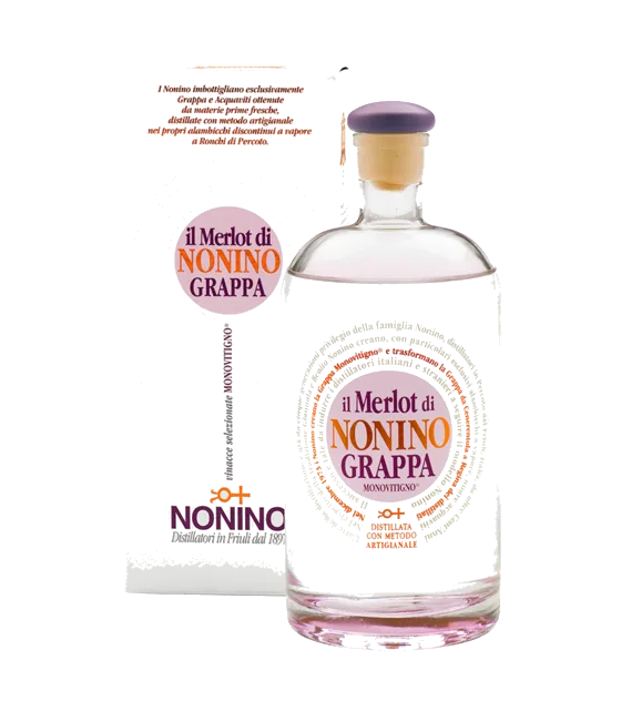 Nonino Grappa Merlot, fles bij slijterij t Bockje in Bathmen