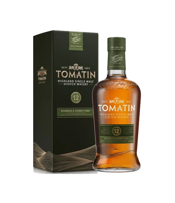 Tomatin 12 Years Old Highland Single Malt Whisky, fles bij slijterij t Bockje in Bathmen