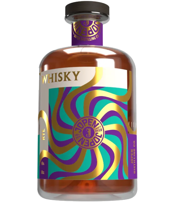 Jopen Rye Whisky, fles bij slijterij t Bockje in Bathmen