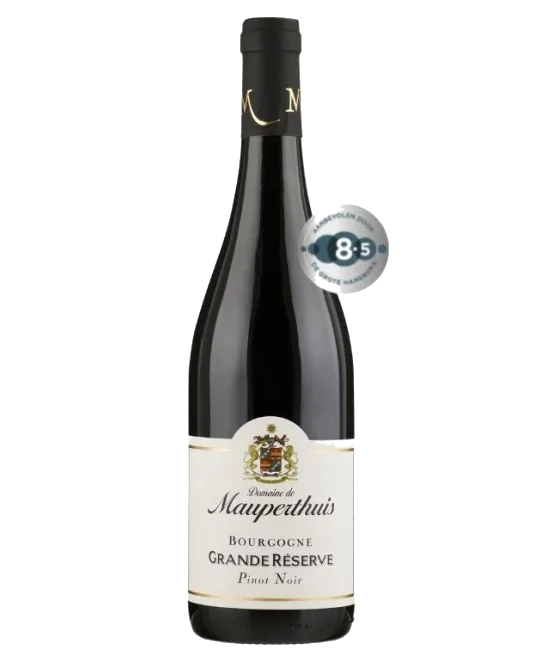 Domaine de Mauperthuis Bourgogne Pinot Noir Grande Reserve, fles bij slijterij t Bockje in Bathmen