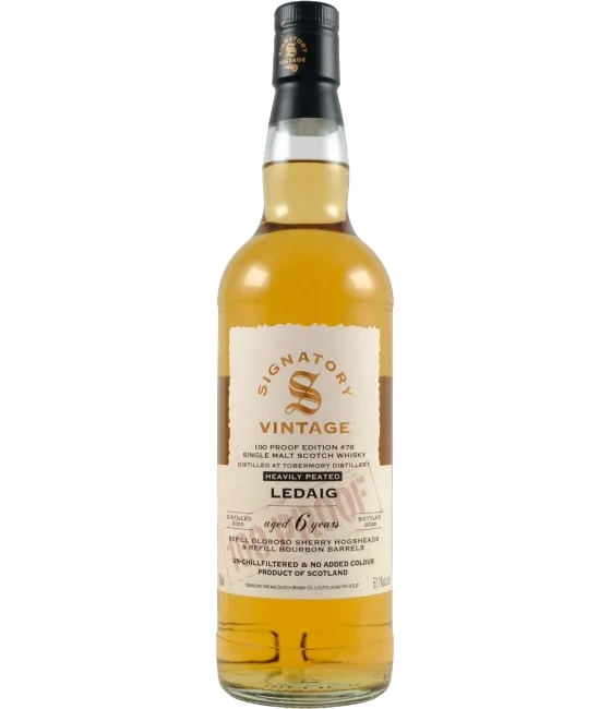 Signatory Vintage Ledaig 6 Years Old 2020 100 Proof #76, fles bij slijterij t Bockje in Bathmen