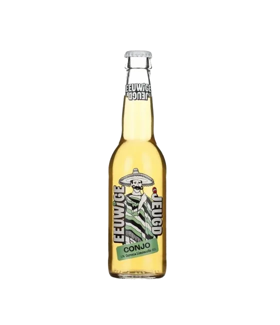 Eeuwige Jeugd Conjo cervezza limoncello, fles bij slijterij t Bockje in Bathmen