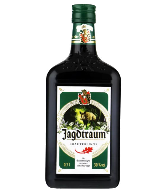 Jagdtraum Kräuterlikör, fles bij slijterij t Bockje in Bathmen