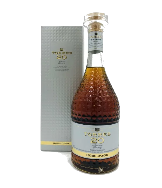 TORRES Brandy 20 Years Old, fles bij slijterij t Bockje in Bathmen
