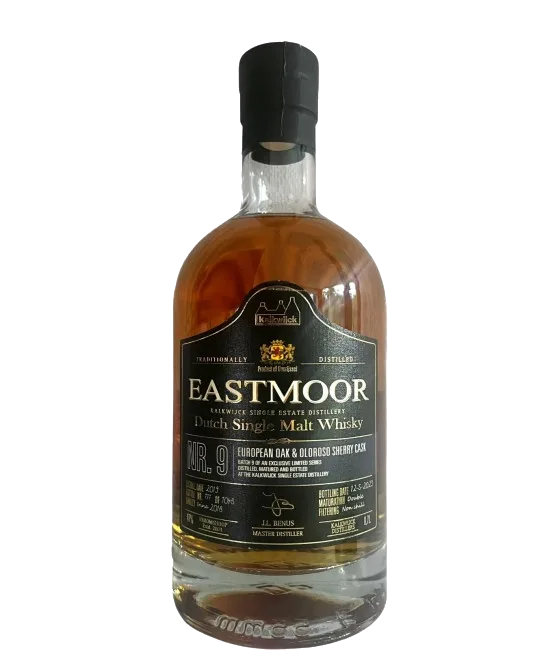 Eastmoor Dutch Single Malt Whisky Nr.9, fles bij slijterij t Bockje in Bathmen