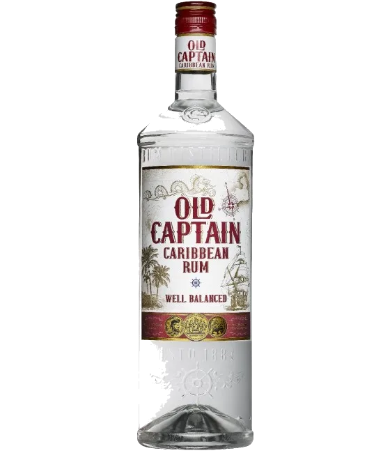 Old Captain Rum Wit, fles bij slijterij t Bockje in Bathmen
