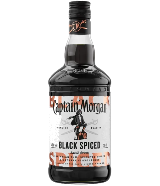 Captain Morgan Black Spiced, fles bij slijterij t Bockje in Bathmen