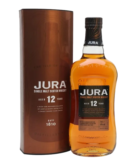 Jura 12 Years Old Single Malt Whisky, fles bij slijterij t Bockje in Bathmen