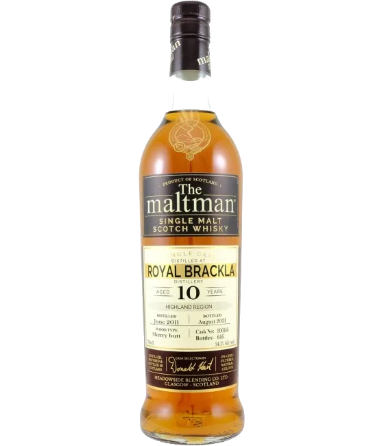 The Maltman Royal Brackla 10 Years Old, fles bij slijterij t Bockje in Bathmen