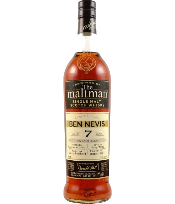 The Maltman Ben Nevis 7Y 2014 #5555, fles bij slijterij t Bockje in Bathmen