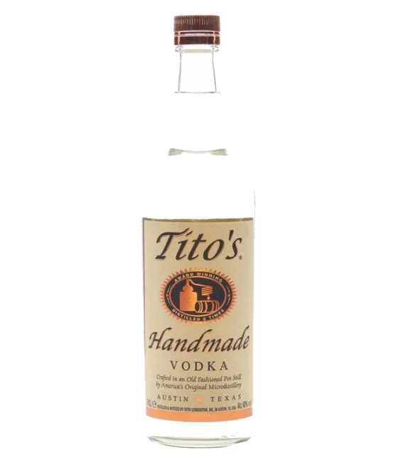 Tito’s Handmade Vodka, fles bij slijterij t Bockje in Bathmen