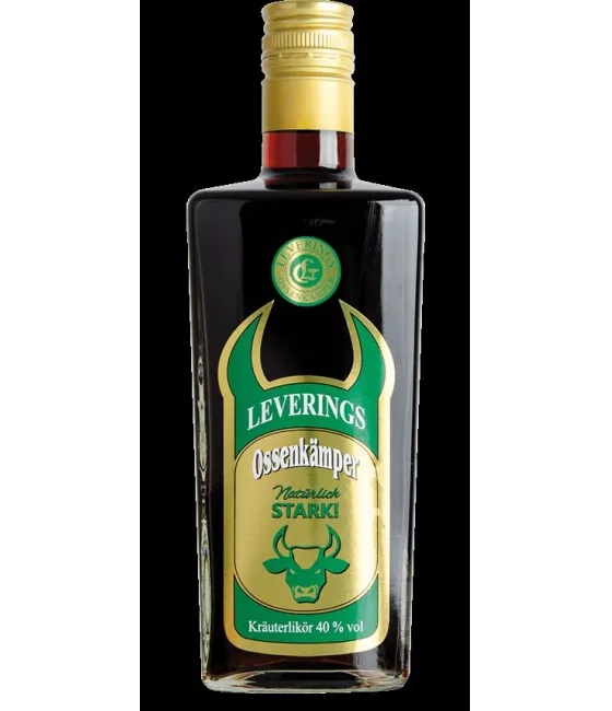 Ossenkämper Kruidenlikeur, fles bij slijterij t Bockje in Bathmen