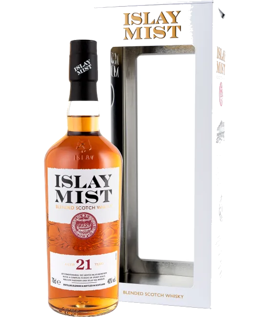 Islay Mist 21Y, fles bij slijterij t Bockje in Bathmen