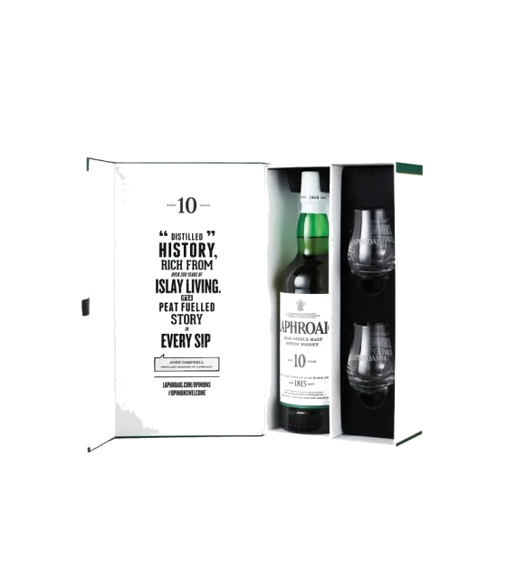 Laphroaig 10 Years Old Geschenkverpakking, fles bij slijterij t Bockje in Bathmen