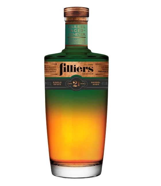 Filliers Barrel Aged Genever Aged 21 Years, fles bij slijterij t Bockje in Bathmen