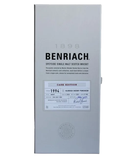 Benriach 1994 Cask Edition 27 years old Oloroso Puncheon Smoky, fles bij slijterij t Bockje in Bathmen
