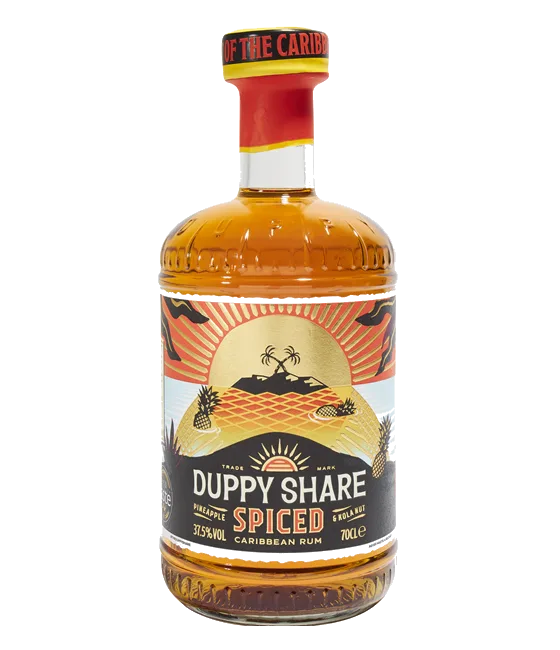 Duppy Share Spiced Caribbean Rum, fles bij slijterij t Bockje in Bathmen