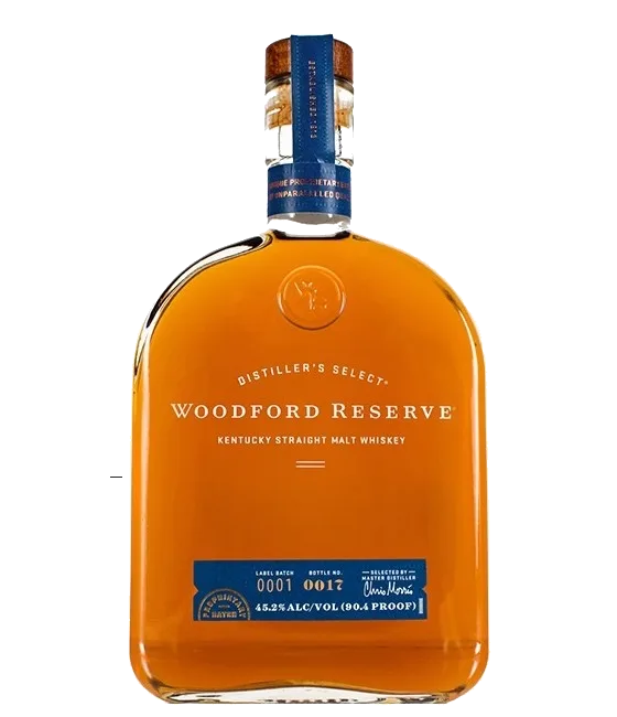 Woodford Reserve Straight Malt Whiskey, fles bij slijterij t Bockje in Bathmen