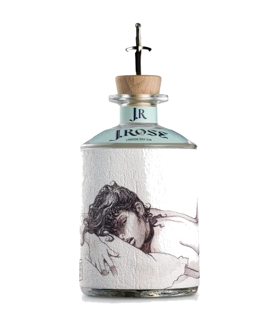 J.Rose London Dry Artisan Gin #1, fles bij slijterij t Bockje in Bathmen