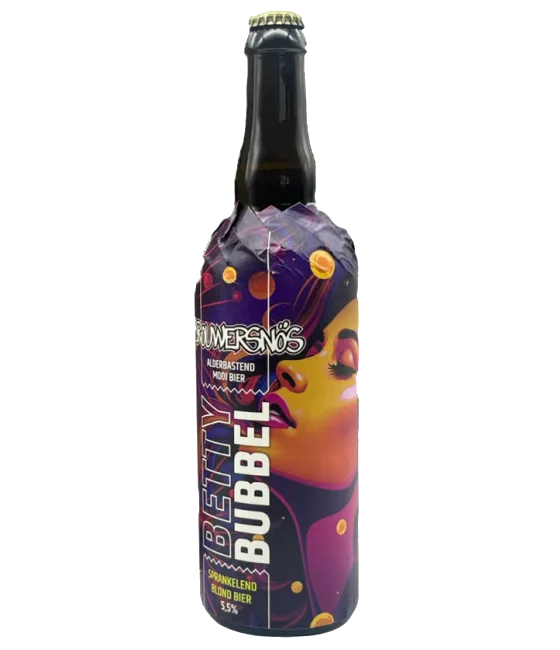 Brouwersnos Betty Bubbel Blond, fles bij slijterij t Bockje in Bathmen