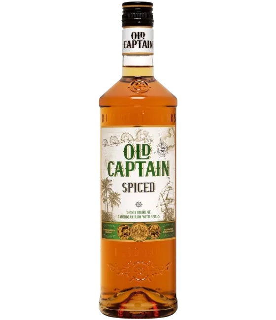 Old Captain Rum Spiced, fles bij slijterij t Bockje in Bathmen