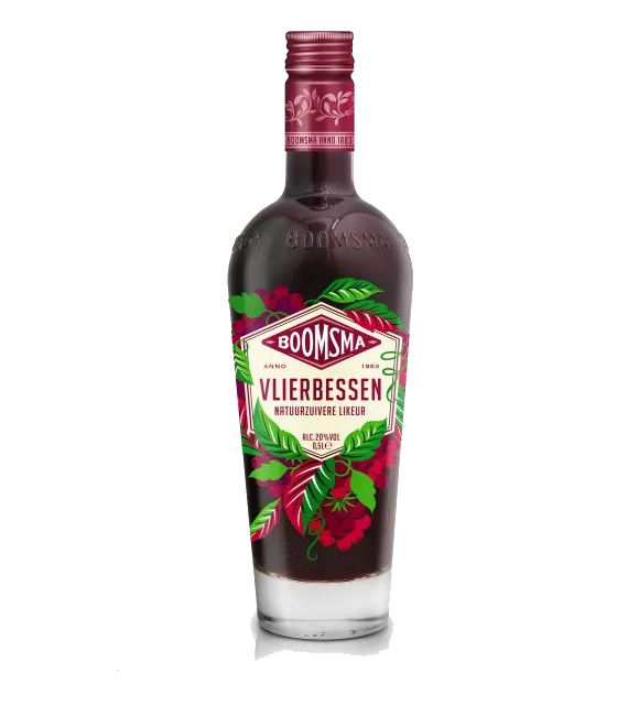 Boomsma Vlierbessen, fles bij slijterij t Bockje in Bathmen